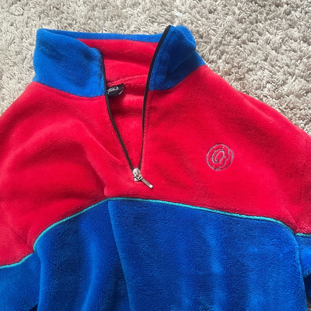 Odd Future Red and Blue Zip Up Sweater
